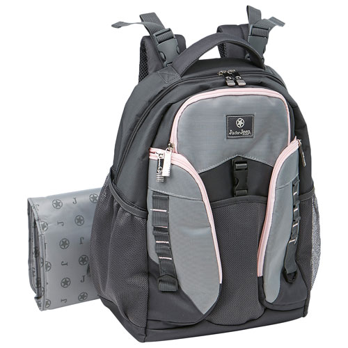 Jeep Adventurers Backpack Diaper Bag Grey/Pink Diaper Bags Best