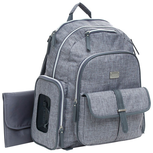 Carter&#39;s Stow Away Backpack Diaper Bag - Grey Cross Hatch : Diaper Bags - Best Buy Canada
