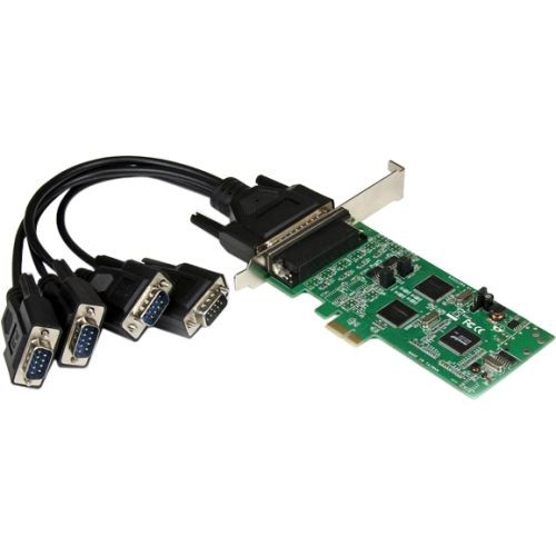 StarTech.com 4 Port PCI Express Dual Profile PCIe Serial Card Adapter with Breakout Cable - 2 x RS232 2 x RS422/RS485...