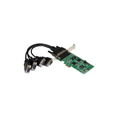 StarTech.com 4 Port PCI Express Dual Profile PCIe Serial Card Adapter with Breakout Cable - 2 x RS232 2 x RS422/RS485...