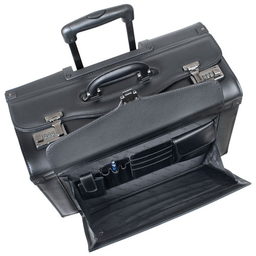 Mancini Business Wheeled Briefcase - Black