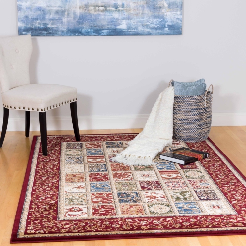 AG Home Kerman Fantasy 3'11" x 5'7" Area Rug - Red