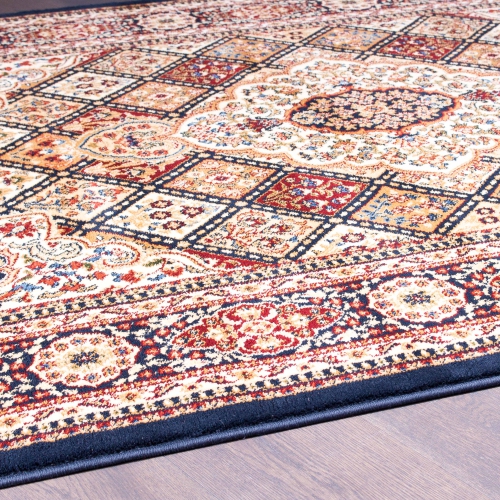 Kerman Mosaic Navy Area Rug 6'7"x9'6"