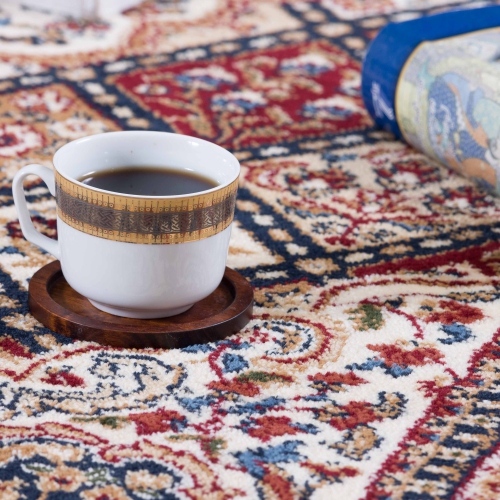 Kerman Mosaic Navy Area Rug 6'7"x9'6"