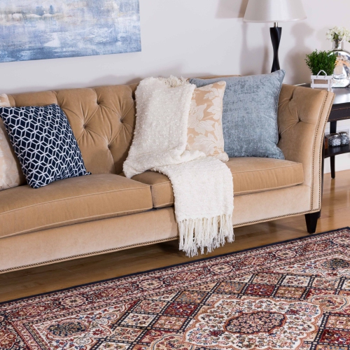 Kerman Mosaic Navy Area Rug 6'7"x9'6"