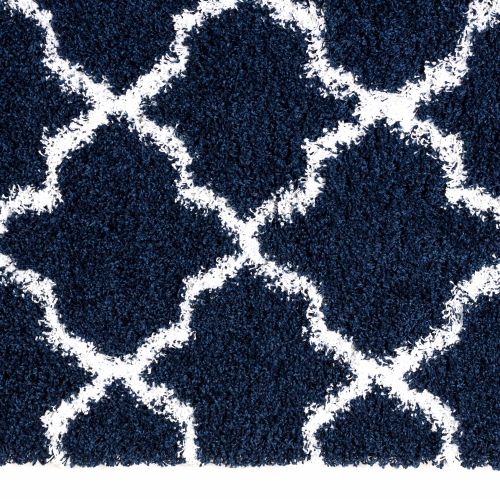 AG Home Victoria Lattice 5'3" x 7'7" Shag Area Rug - Navy