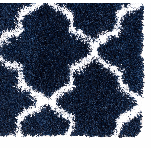 AG Home Victoria Lattice 5'3" x 7'7" Shag Area Rug - Navy