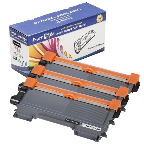 PrintOxe™ Compatible 3 PK for TN 450 Laser Toners Black TN450 for Use in Printers: HL-2130 , HL-2220 , HL-2230