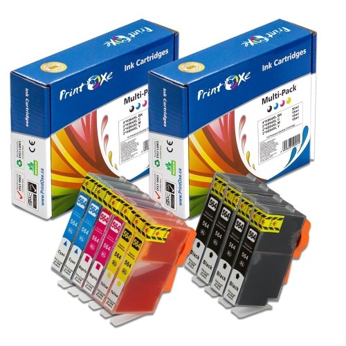 PrintOxe™ Compatible 564XL 10 Ink Cartridges ; 2 Sets + 2 BK = 4 Large Black 564XLK , 2 Magenta 564XLM , 2 Cy