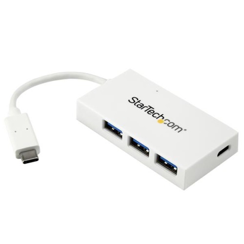 STARTECH  4 Port USB C Hub - USB-C to 1X C & 3X A - USB 3.0 Hub - In White