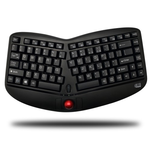 Adesso Tru-Form Media 3150 Wireless Ergonomic Keyboard with Trackball -