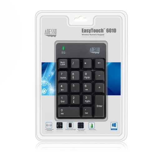 Adesso Wireless Keyboard Number Pad -