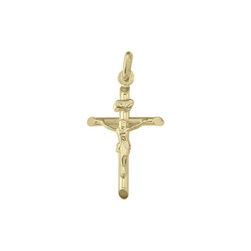PRICE-HUT  10K Gold Religious Italian Cross With Crusifix In Yellow