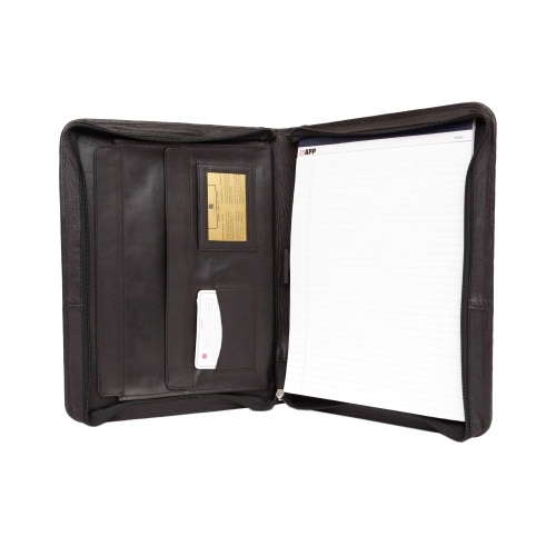 Ashlin® DESIGNER | COPPERFIELD Zippered Portfolio Inside gusseted pocket