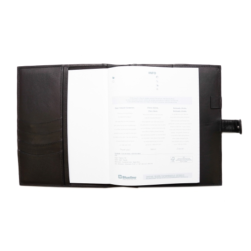 Ashlin® DESIGNER | HOUGH Refillable Journal with book card pockets strap