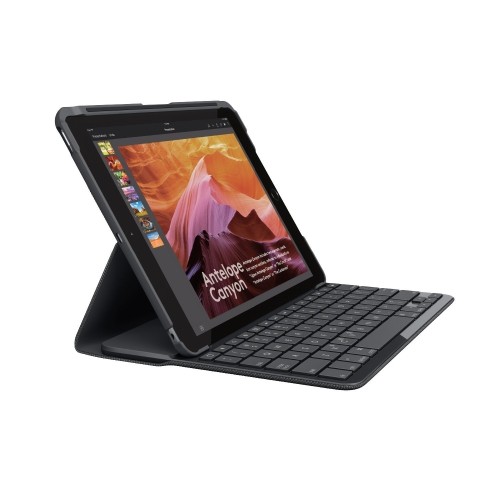 Refurbished (Good) Logitech Slim Folio with Integrated Bluetooth Keyboard for iPad 9.7-inch, Black (920-008617),Refurbished