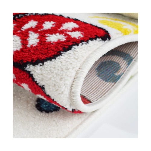 Ladole Rugs Butterflies Flowers Area Rug Carpet Cream Multicolor, 6x9