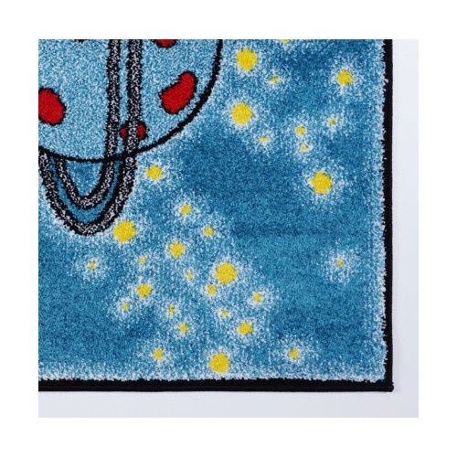 Ladole Rugs Universe Theme Kids Area Rug Carpet in Blue and Yellow, 5x7