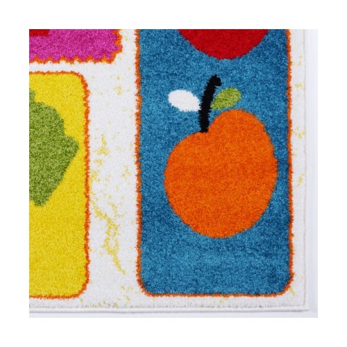 Ladole Rugs Cream and Multicolor Nature Theme Kids Area Rug Carpet, 5x7
