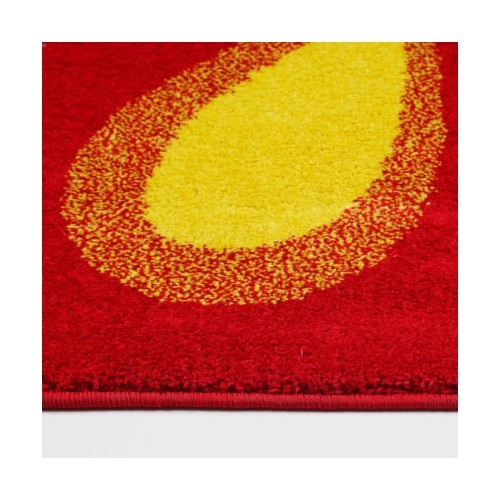 Ladole Rugs Floral Pattern Area Rug Carpet in Cream Red, 5x8