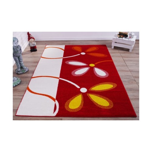 Ladole Rugs Floral Pattern Area Rug Carpet in Cream Red, 7x10