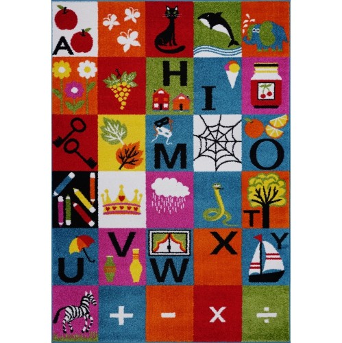 Tapis Loadole alphabet doux et confortable, multicolore, 4 x 6 pi