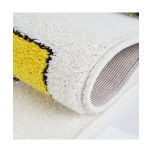 LA Dole Animals Theme Indoor Kids Carpet 5'3" x 7'4" Rectangle Area Rug - Cream/Multi-Colour