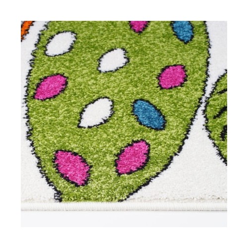 LA Dole Animals Theme Indoor Kids Carpet 5'3" x 7'4" Rectangle Area Rug - Cream/Multi-Colour
