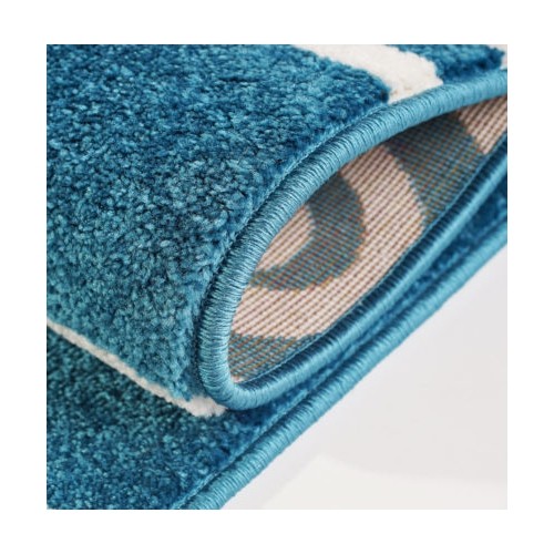 Ladole Rugs Hot Air Balloon and Sky Design Kids Area Rug in Blue, 5x7