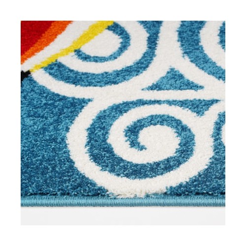 Ladole Rugs Hot Air Balloon and Sky Design Kids Area Rug in Blue, 5x7