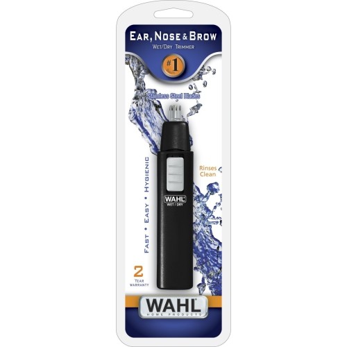 Wahl 5567-500 Ear, Nose and Brow Wet/Dry Stainless Trimmer in Black