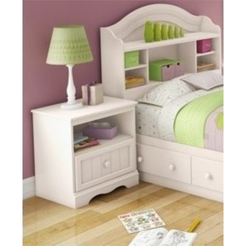Table de chevet 1 tiroir Savannah, Blanc solide de Meubles South Shore