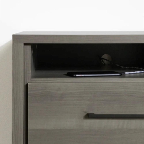 South Shore Gravity 2-Drawer Nightstand, Gray Maple