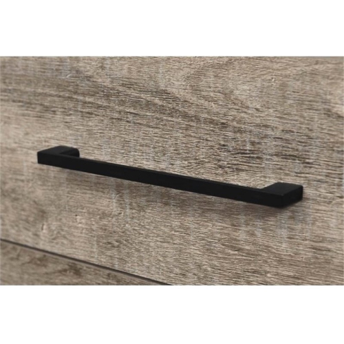 South Shore Munich 6-Drawer Double Dresser, Weathered Oak and Matte Black