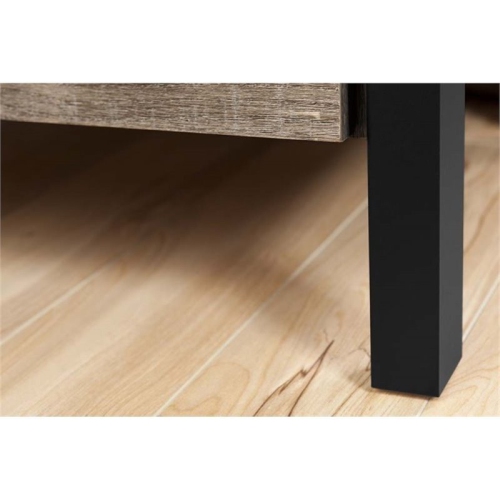 South Shore Munich 6-Drawer Double Dresser, Weathered Oak and Matte Black