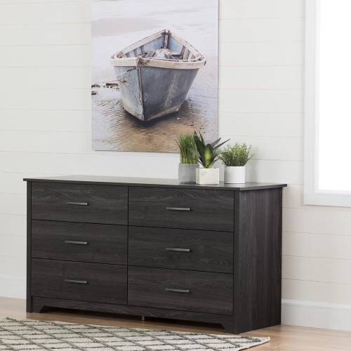 SOUTH SHORE  Fusion 6-Drawer Double Dresser Oak In Gray Great dresser