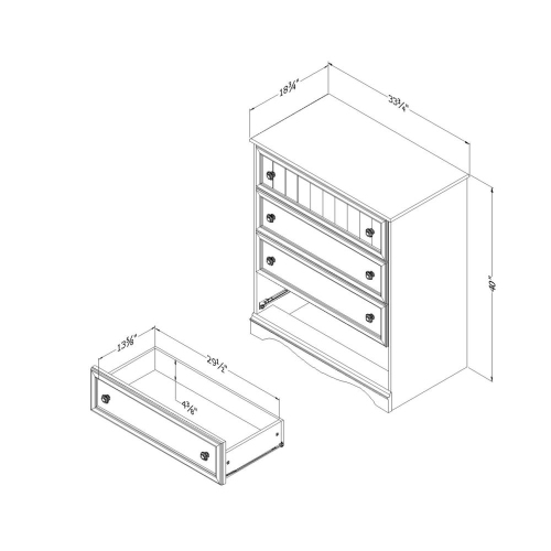 South Shore Savannah 4-Drawer Chest, Pure White