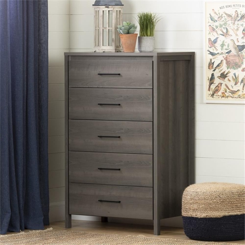 South Shore Gravity 5-Drawer Chest, Gray Maple