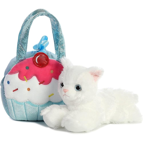 Aurora World Fancy Pals Pet Carrier Sweets Cupcake & Kitty Plush