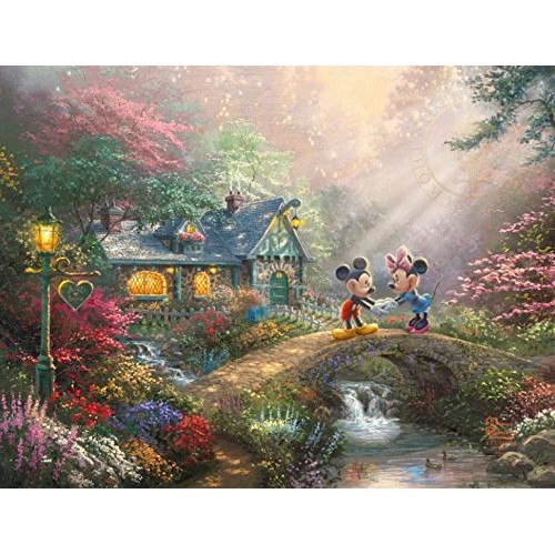 Ceaco Thomas Kinkade The Disney Collection-Mickey And Minnie Sweetheart Bridge Jigsaw Puzzle