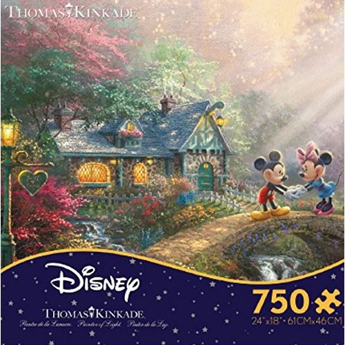 Ceaco Thomas Kinkade The Disney Collection-Mickey And Minnie Sweetheart Bridge Jigsaw Puzzle