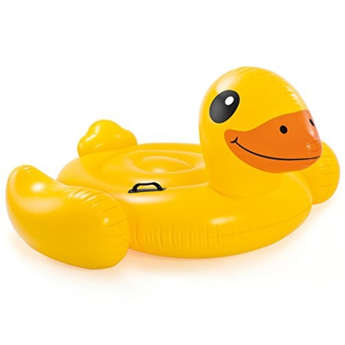 Intex Yellow Duck Inflatable Ride-On, 58" X 58" X 32", For Ages 14+