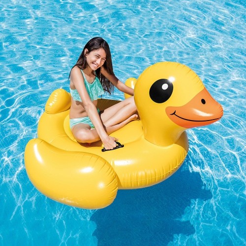 Intex Yellow Duck Inflatable Ride-On, 58" X 58" X 32", For Ages 14+