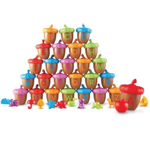LEARNING RESOURCES  Alphabet Acorns Activity Set, 78 Pieces Match up the upper and lower case letters with their coordinating toys, go on an ABC hunt
