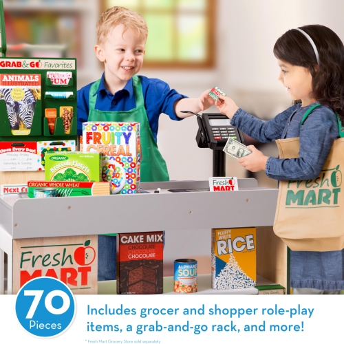 Melissa & Doug Fresh Mart Grocery Store Food And Role Play Companion Set Toy