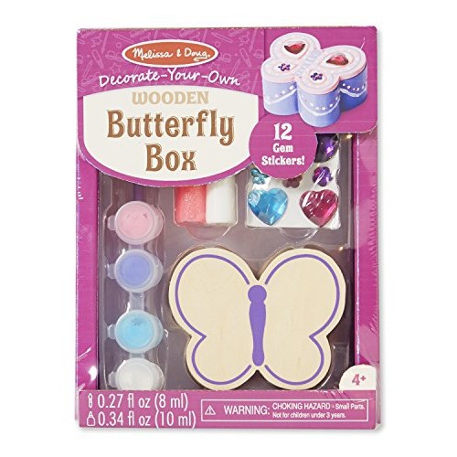 MELISSA & DOUG  Decorate-Your-Own Wooden Butterfly Box Craft Kit
