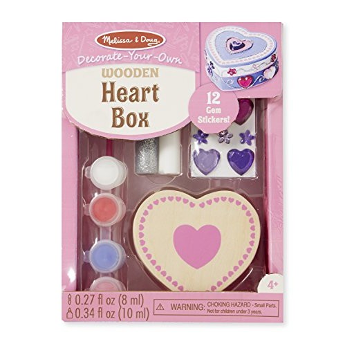 MELISSA & DOUG  Decorate-Your-Own Wooden Heart Box Craft Kit 