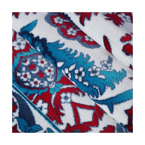Ladole Rugs Ornamental Pattern Area Rug Carpet in Blue Red, 8x11