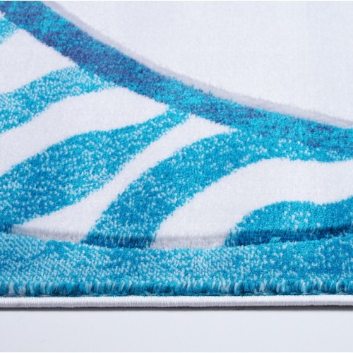 Ladole Rugs Abstract Circles Geometric Area Rug Carpet in Blue White, 7x10