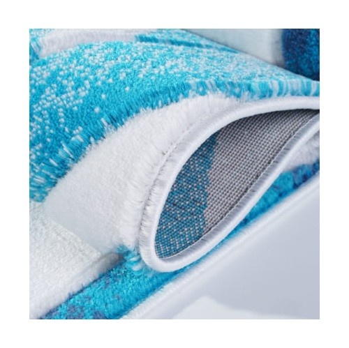 Ladole Rugs Abstract Circles Geometric Area Rug Carpet in Blue White, 7x10